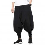 Seidarise Men's Harem Pants Hip hop Joggers Baggy Wide Leg Casual Harem Linen Japanese Yoga