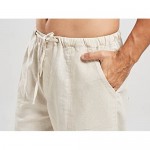 utcoco Qiuse Men's Casual Loose Fit Straight-Legs Stretchy Waist Beach Pants