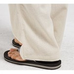 utcoco Qiuse Men's Casual Loose Fit Straight-Legs Stretchy Waist Beach Pants