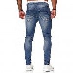 Annystore Men's Ripped Jeans Distressed Destroyed Skinny Slim Fit Stretch Denim Pants with Broken Holes