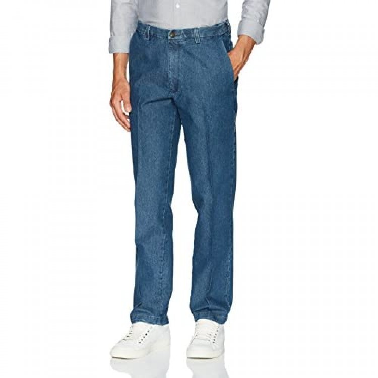 Haggar Men's Casual Classic Fit Denim Trouser Pant-Regular and Big & Tall Sizes