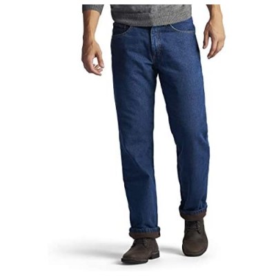 Lee Men's Fleece and Flannel Lined Relaxed-Fit Straight-Leg Jeans