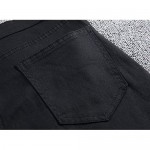 Leward Men's Slim Fit Black Stretch Destroyed Ripped Skinny Denim Jeans