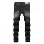 Liuhond Skinny Slim Fashion Men's Ripped Straight Holes Hip Hop Biker Stretchy Jeans