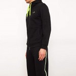 AX Armani Exchange Men's Neon Logo Taping Zip Up Hoodie Sweatshirt