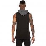 COOFANDY Men's Workout Gym Hooded Tank Top Sleeveless Cut Off Fashion T Shirts