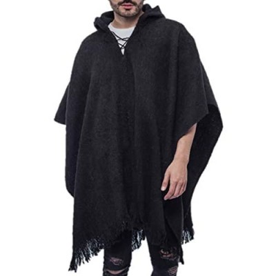 Gamboa Poncho for Men Comfortable Home Clothes for Men House Coat Men Wool Alpaca Poncho Hooded