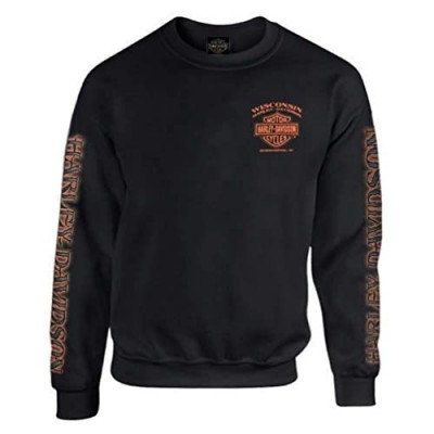 Harley-Davidson Men's Eagle Piston Fleece Pullover Sweatshirt Black 30299948