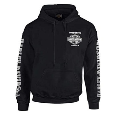 Harley-Davidson Men's Lightning Crest Pullover Hooded Sweatshirt Black