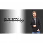 Klothwork Men's Lightweight Full Zip Hoodie Long Sleeve Hooded Sweatshirt