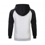 Men's Casual Sweatshirt with Pocket，Contrast Raglan Long-Sleeve Pullover Blend Fleece Hoodie