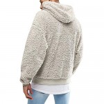Mens Fuzzy Sherpa Pullover Hoodie Sweatshirts Long Sleeve Sport Front Pocket Fall Outwear Winter Hooded