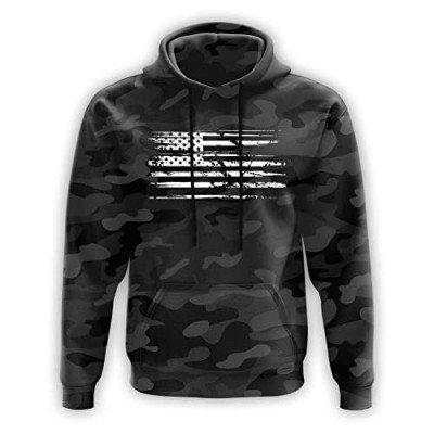 Tactical Pro Supply Army American Camo Flag Hoodie - Cotton Polyester Materials Machine Wash Cold for Men Women Outdoor
