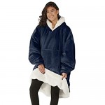 THE COMFY Original | Oversized Microfiber & Sherpa Wearable Blanket Seen On Shark Tank One Size Fits All Blue