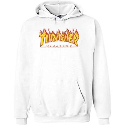 Thrasher Flame Magazine Hoodies Letter Print Hooded Pullover Mens Sweatshirt with Pocket
