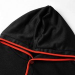 VICALLED Men's Fleece Color Contrast Hoodie Button-up Jacket Long sleeve Sweatshirt Hooded