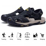 CAMEL CROWN Mens Hiking Sandals Waterproof Leather Fisherman Sandal for Athletic Outdoor Beach Sport Summer-Closed Toe Size 7-12