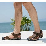 CAMEL CROWN Men's Leather Sandals Waterproof Hiking Sandals Closed Toe Summer Sandals Adjustable Athletic Outdoor Sandal Water Shoes for Travel Sport Beach Trekking