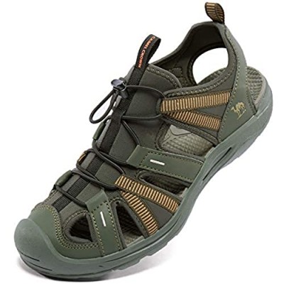 GRITION Mens Closed Toe Sandals Outdoor Hiking Sport Water Shoes ...