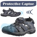 GRITION Mens Outdoor Hiking Sandals Closed Toe Waterproof Fisherman Walking Water Sandals Lightweight Athletic Shoes Easy Wearing Adjustable Protection Summer