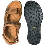MarsRoad Men's Sandals Leather Outdoor Sandals Packed in a Large Capacity Toiletry Bag