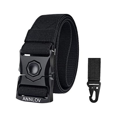 ANNLOV Tactical Belt Military Style Webbing Riggers EDC Work Belts Heavy-Duty Quick-Release Metal Buckle for Men and Women