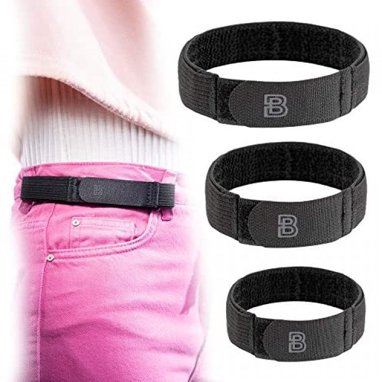 BeltBro For Women No Buckle Elastic Belt — 3 Pack (S M L) — Fits 1 Inch Belt Loops Easy To Use