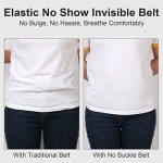 Buckle Free Comfortable Elastic Belt for Women or Men Buckle-less No Bulge No Hassle Invisible Belts by WHIPPY