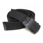 Canvas Web Belt Military Style with Black Buckle and Tip 56 Long Many Colors