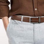 Chaoren Click Ratchet Belt Dress with Sliding Buckle 1 3/8 - Men's Belt Adjustable Trim to Exact Fit