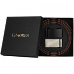 Chaoren Leather Ratchet Belt 2 Pack Dress with Click Sliding Buckle 1 3/8 in Gift Set Box - Adjustable Trim to Fit