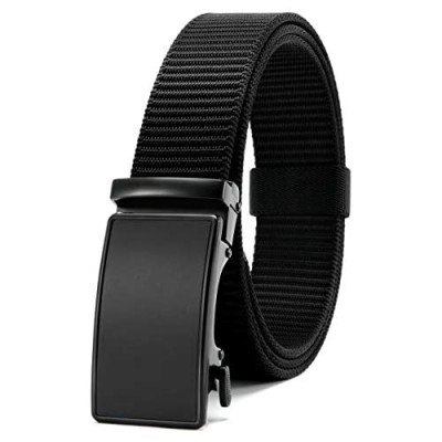 Chaoren Nylon Click Ratchet Belt Mens Casual Slide belt Adjustable Trim to Exact Fit