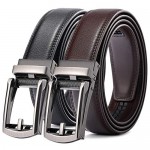 CHARS Men’s belts Genuine Leather Ratchet Dress Belts for men with Click Sliding Buckle Size Adjustable Elegant Gift Box