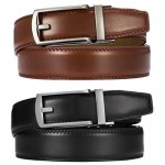 Click Belts for Men Comfort 2 Packs 1 1/4 CHAOREN Ratchet Dress Belt with Adjustable Slide Buckle Trim to Fit in Gift Set