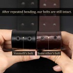 Double Prong Leather Belt Heavy Duty Belt for Men Double Grommet Holes Belt for Pants