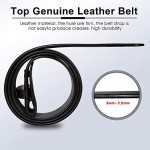 HJONES Men’s Replacement Belt no Buckle Belt Strap Men's Leather Belt with Silver Snap On Belt Without Buckle 1 1/2” Wide