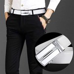 ITIEZY Men's Leather Ratchet Dress Belt with Automatic Buckle Sliding Belt for Men in Gift Box