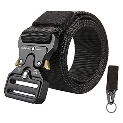 KingMoore Men's Tactical Belt Heavy Duty Webbing Belt Adjustable Military Style Nylon Belts with Metal Buckle