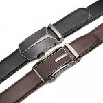 Mens Belt 2 Pack Leather Ratchet Click Belt Dress with Slide Buckle 1 3/8 in Gift Set Box- Size Adjustable