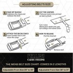 Mens Genuine Leather Ratchet Dress Belt with Slide Belt for men