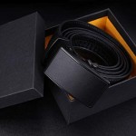 Men's Leather Ratchet Belt Comfort Dress Belt for Men with Automatic Buckle in Gift Box