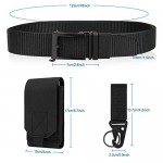 Mens Nylon Ratchet Belt - 1.5 Webbing Belts with Automatic Slide Gift with Tactical Phone Pouch and Hook