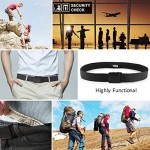 Money Belts for Travel for Men Nylon Military Tactical Mens Belt with Zinc Alloy Buckle Security Travel Money Belt with Hidden Money Pocket - Black