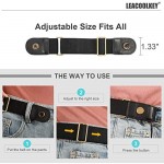 No Buckle Stretch Belt for Women/Men—2 Pack Elastic Invisible Belt for Jeans