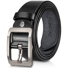 OVEYNERSIN Men Belt Leather casual Dress Belts Big Metal Buckle Adjustable Size designer Fashion Gifts