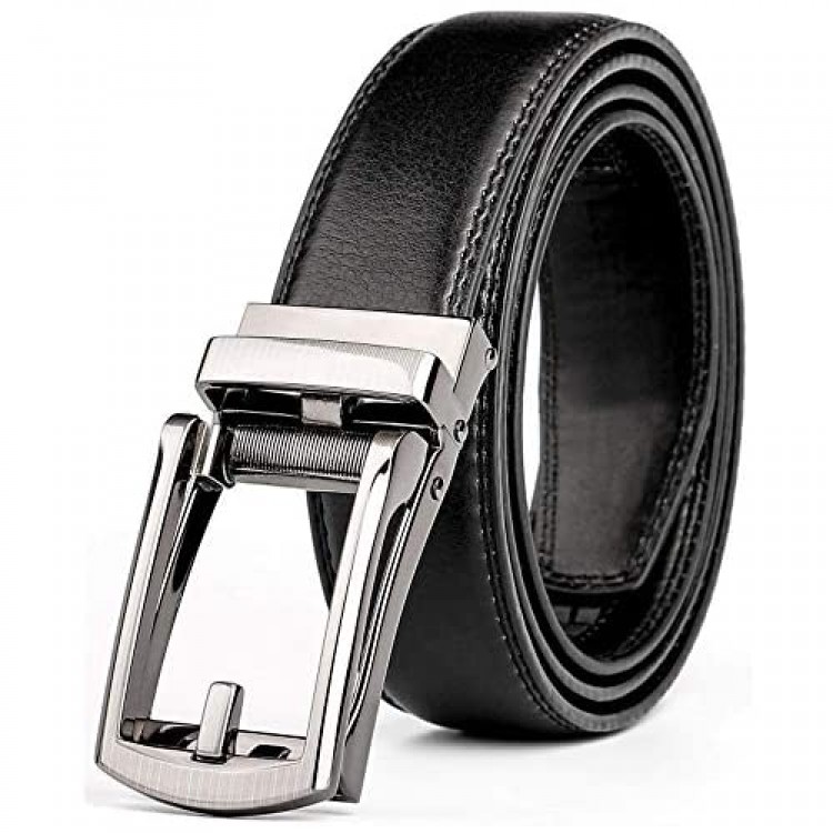 Werforu Leather Ratchet Belt For Men Perfect Fit Waist Size Up To 50