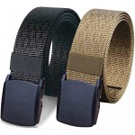 WYuZe 2 Pack Nylon Belt Outdoor Military Web Belt 1.5 Men Tactical Webbing Belt