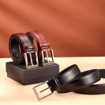 XOUXOU Men Genuine Leather Belt Classic Casual Dress Belts with Prong Buckle