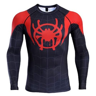 COOLMAX Raglan Sleeve Spiderman 3D Printed T Shirts Men Compression Shirts