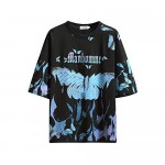 GURUNVANI The Men's Graphic Tees Butterflies T-Shirt Magic fire